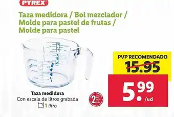 Lidl Pyrex taza medidora bol mezcladora molde para pastel de frutas molde para pastel oferta