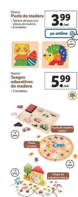 Lidl Playtive puzle de madera playtive juegos educativos de madera oferta