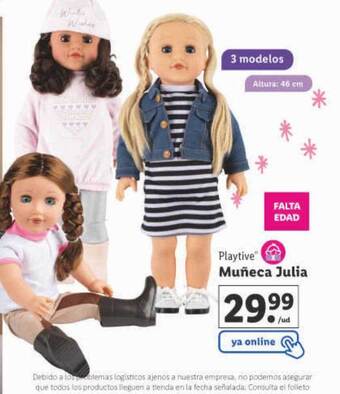 Lidl Playtive muñeca julia oferta
