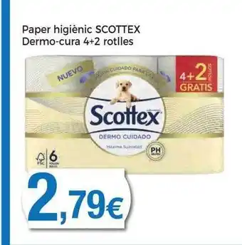 Keisy Paper higiênico scottex dermo-cura 4+2 rotlles oferta