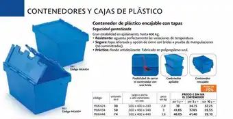 Contenedor de plástico encajable con tapas