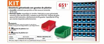 Estanteria galvanizada con gavetas de plástico