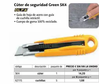 Rajapack Cúter de seguridad green sk4 oferta