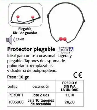 Protector plegable howard leight