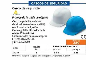 Rajapack Casco de seguridad deltaplus oferta