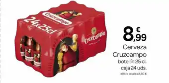 Supermercados El Jamón Cerveza cruzcampo botellín caja 24 oferta