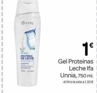 Supermercados El Jamón Gel proteinas leche ifa unnia oferta