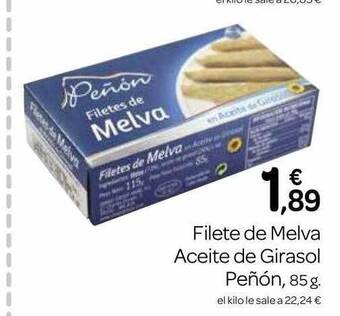 Supermercados El Jamón Filete de melva aceite de girasol peñón oferta