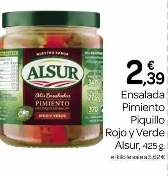 Supermercados El Jamón Ensalada pimiento piquillo rojo y verde alsur oferta