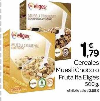 Supermercados El Jamón Cereales muesli choco o fruta ifa eliges oferta