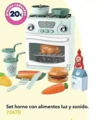 Set horno con alimentos luz y sonido