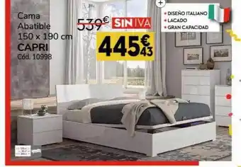 Conforama Cama abatible 150x190 cm capri oferta