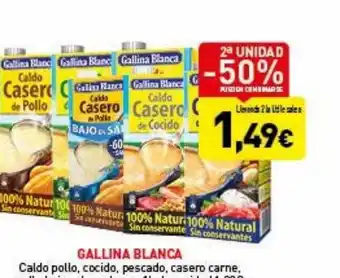 Hiperber 2a unidad 50% gallina blanca caldo pollo cocido pescado casero carne oferta