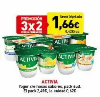 Hiperber Activia yogur cremosos sabores pack 4 el pack 2 oferta