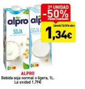Hiperber 2a unidad -50% bebida soja normal o ligera oferta