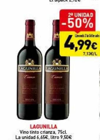 Hiperber 2a unidad -50% lagunilla vino tinto crianza oferta