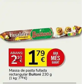 Consum Massa de pasta fullada rectangular buitoni oferta