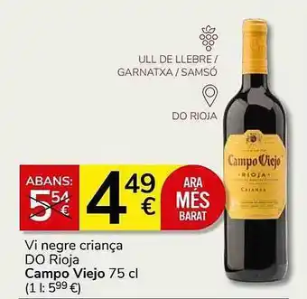 Vi negre criança do rioja campo viejo