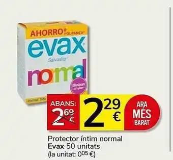 Consum Protector íntim normal evax oferta