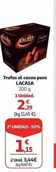 Alcampo Trufas al cacao puro lacasa oferta