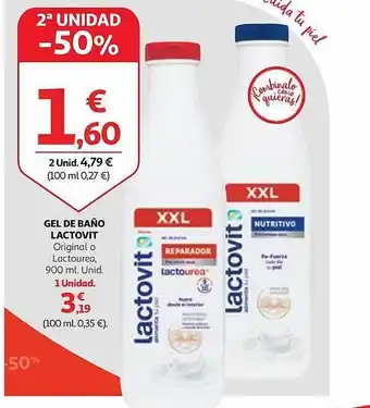 Alcampo Gel de baño lactovit oferta