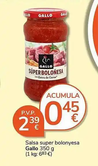Consum Salsa super bolonyesa gallo oferta
