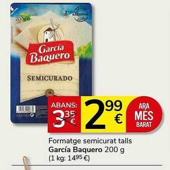 Consum Formatge semicurat talls garcía baquero oferta