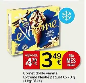 Consum Cornet doble vainilla extrême nestlé paquet oferta