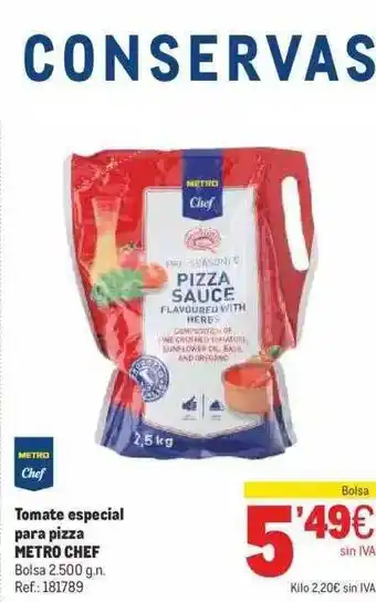 Makro Tomate especial para pizza metro chef oferta