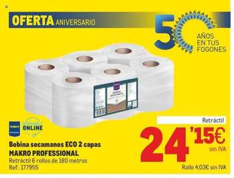 Makro Bobina secamanos eco 2 capas makro professional oferta
