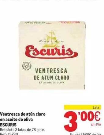 Makro Ventresca de atún claro en aceite de oliva escuris oferta