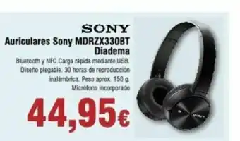 FROIZ Auriculares Sony MDRZX330BT Diadema oferta