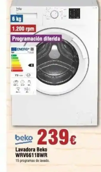 FROIZ Lavadora Beko WRV6611BWR oferta