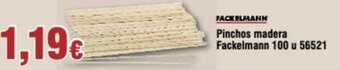 FROIZ Pinchos madera Fackelmann 100 u 56521 oferta