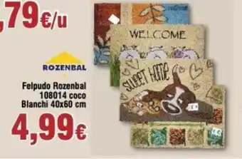 FROIZ Felpudo Rozenbal 1080114 coco Blanchi 40x60 cm oferta