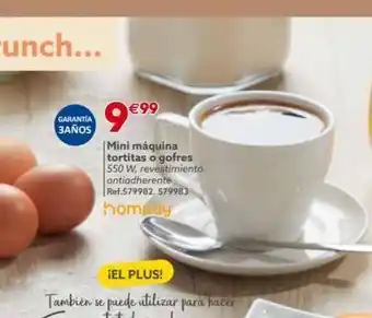 GiFi Garantia 3años 9€99 mini máquina tortitas o gofres 550 w, revestimiento antiadherente ref.579982, 579983 hombay oferta