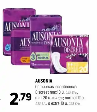 Coviran Ausonia Compresas incontencia Discreet maxi oferta