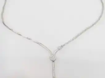 Collar oro 18k con circonita,perla 30cm