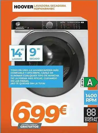 Pascual Martí Hoover lavadora secadora hdp4149ambc oferta