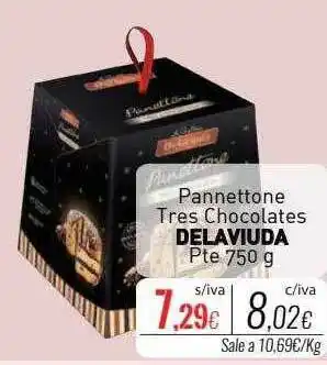 Cuevas Cash Pannettone tres chocolates delaviuda pte oferta