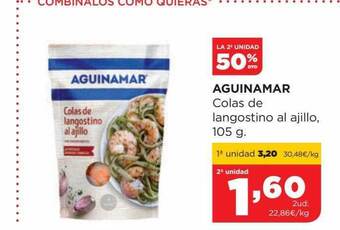 Alimerka La 2a unidad 50% dto aguinamar colas de langostino al ajillo oferta