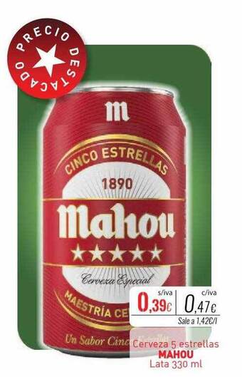 Cuevas Cash Cerveza 5 estrellas mahou lata oferta
