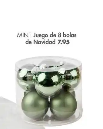 Mint juego de 8 bolas de navidad