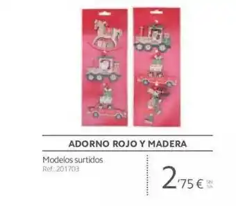 Makro Adorno rojo y madera oferta