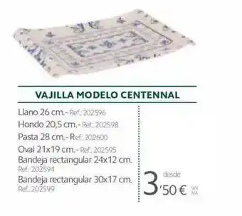 Makro Vajilla modelo centennal oferta
