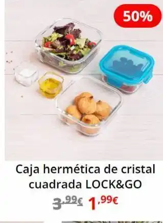 50% caja hermética de cristal cuadrada lock&go 3.9⁹€ 1,99€
