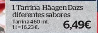 La Sirena Tarrina de helado häagen-dazs oferta