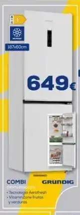 187x60cm 649€ o combi gkpn48820w tecnologia aerofresh -vitaminzone frutos y verduras