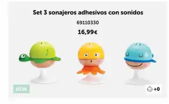 Set 3 sonajeros adhesivos con sonidos