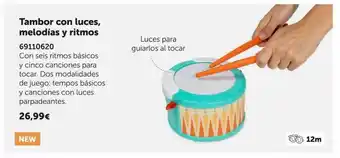 EurekaKids Tambor con luces, melodías y ritmos oferta